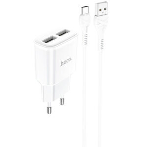 Мережевий зарядний пристрій Hoco C88A Star round 2.4A (2USB-A) + кабель USB to Type-C