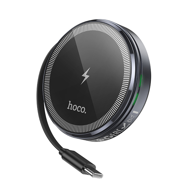 Бездротовий зарядний пристрій Hoco CQ18 Flash 2in1 Magnetic + iWatch (with retractable cable Type-C)