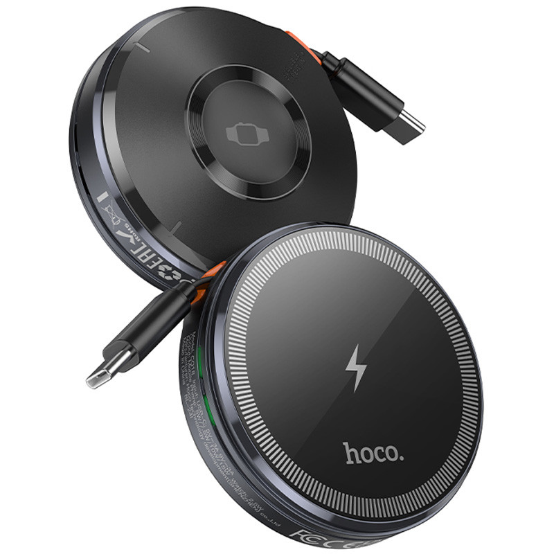 Бездротовий зарядний пристрій Hoco CQ18 Flash 2in1 Magnetic + iWatch (with retractable cable Type-C) - Зображення 3