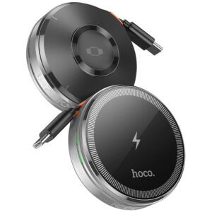Бездротовий зарядний пристрій Hoco CQ18 Flash 2in1 Magnetic + iWatch (with retractable cable Type-C)