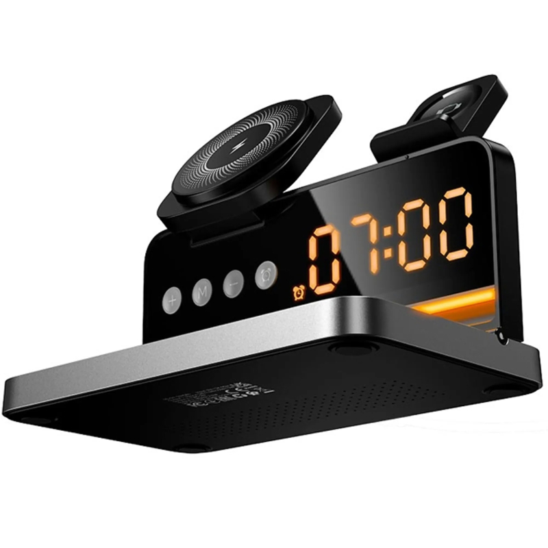 Бездротовий зарядний пристрій Hoco DWQ03 North 4in1 with alarm clock - Зображення 4