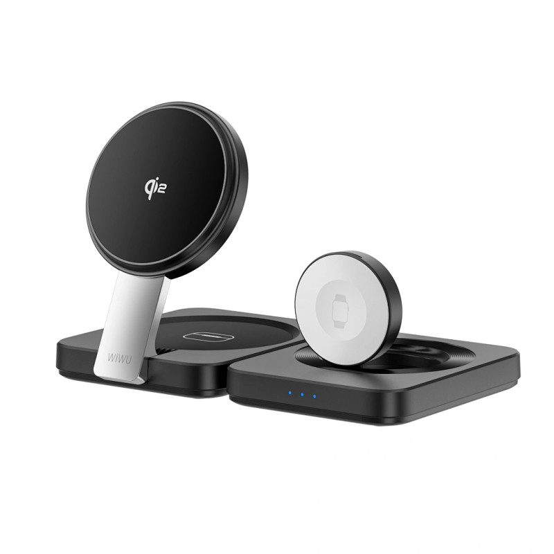 Бездротовий зарядний пристрій WIWU Wi-W028 QI2 3 in 1 wireless charger - Зображення 4