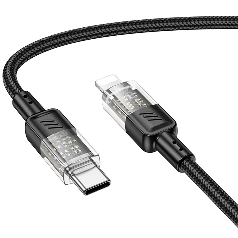 Дата кабель Hoco U129 Spirit Transparent Type-C to Lightning 27W (1.2m) - Зображення 2