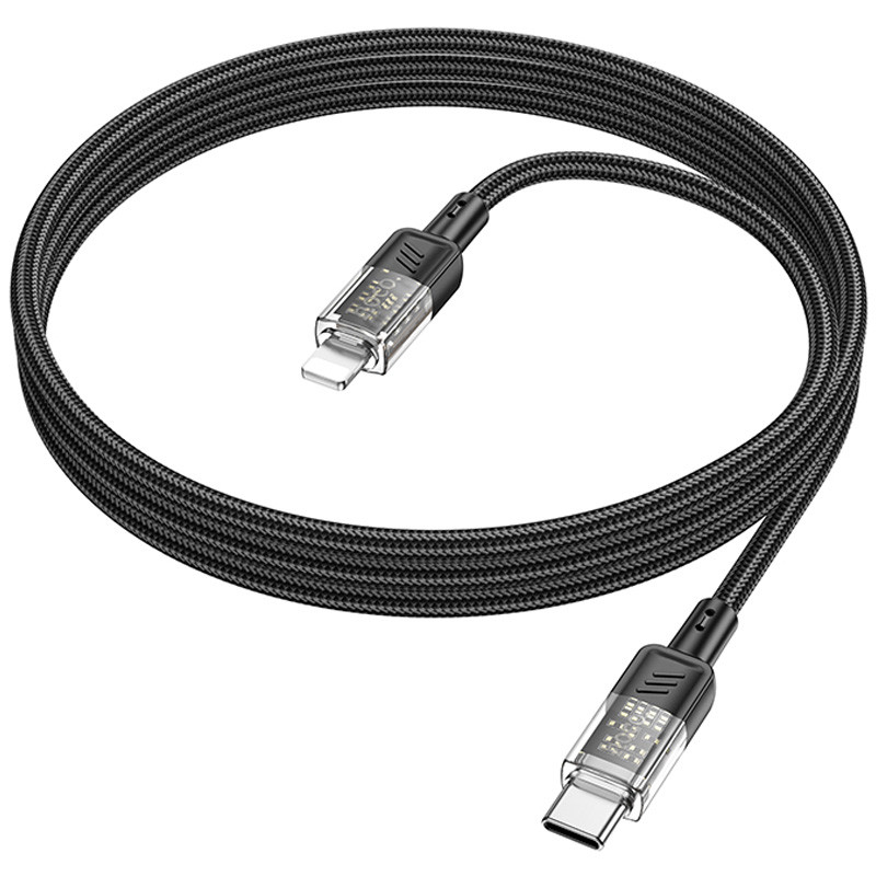Дата кабель Hoco U129 Spirit Transparent Type-C to Lightning 27W (1.2m) - Зображення 3