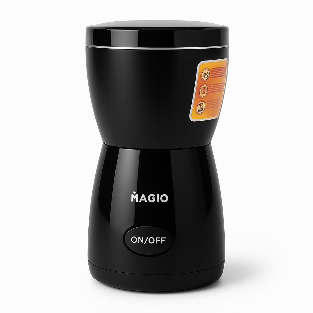 Кофемолка MAGIO MG-205 200 Вт, Кофемолка бытовая электрическая, Портативная кофемолка, Измельчитель кофе - Зображення 17