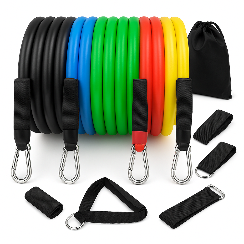 Эспандер резина для зарядок exercise pipe, эспандер резиновый жгут упражнения, Фитнес резинки 5 в 1 - Зображення 46