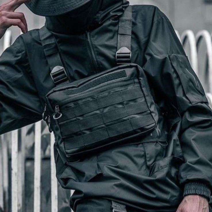 Тактична нагрудна сумка з Cordura 1000D, розгрузка чоловіча чорна - Зображення 3