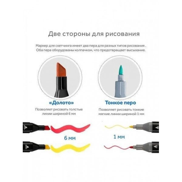 Набір маркерів Touch 120 шт двосторонні для малювання - Зображення 5