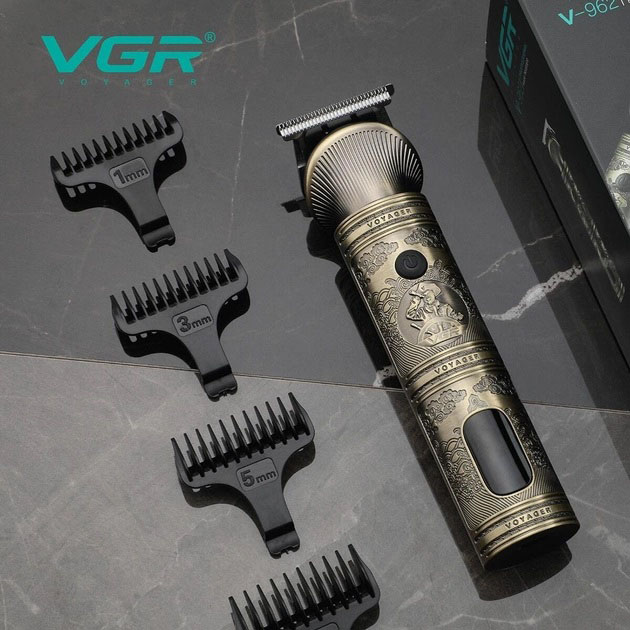 Акумуляторна машинка для стрижки волосся VGR V-962 тример для бороди та вусів 1-7 мм - Зображення 4