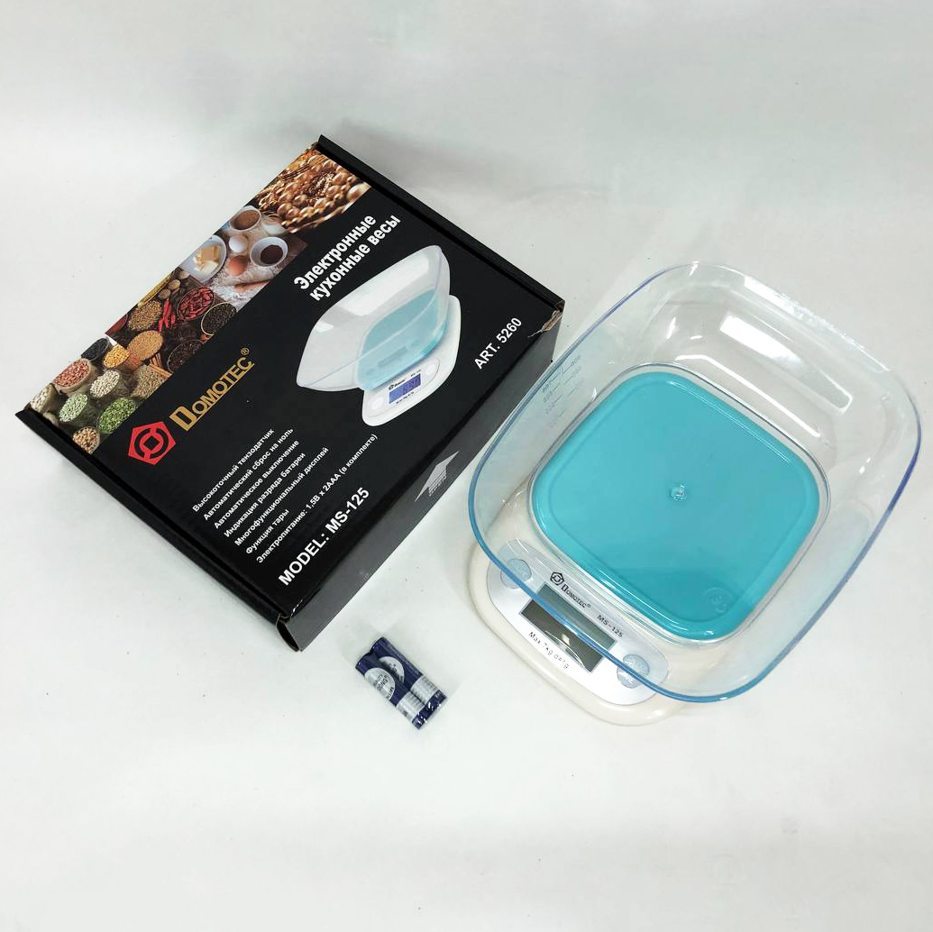 Кухонні ваги DOMOTEC MS-125 Plastic колір блакитний - Зображення 13