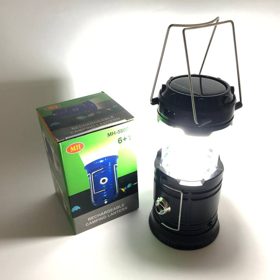 Туристический фонарь-лампа на солнечной батарее с павербанком CAMPING MH-5800T (6+1 LED) Black - Зображення 19