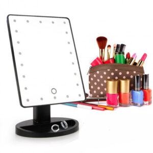 Дзеркало для макіяжу Mirror White з 16 LED-підсвічуванням чорне
