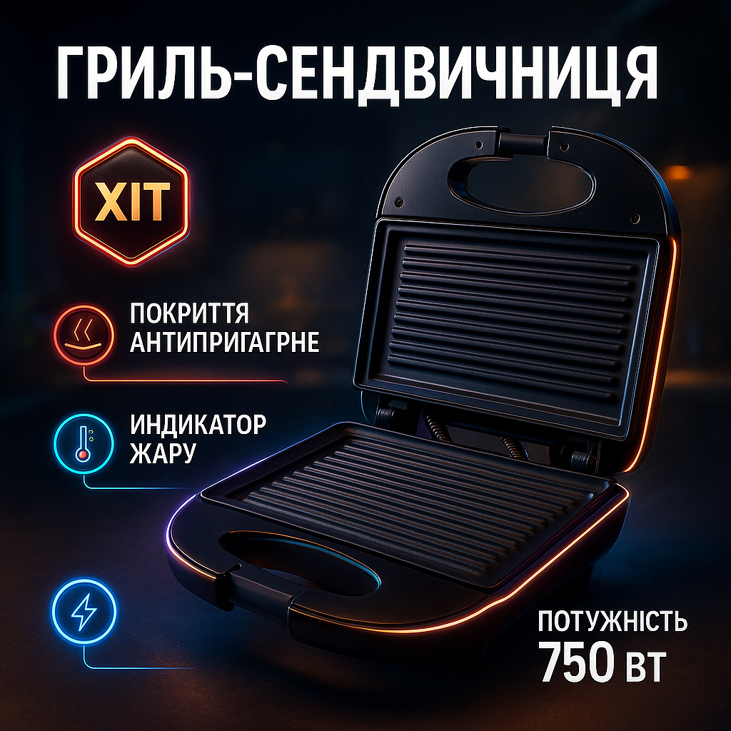 Гриль сендвичница бутербродница DOMOTEC MS-7709, бутербродница бытовая, домашний гриль для шаурмы - Зображення 22