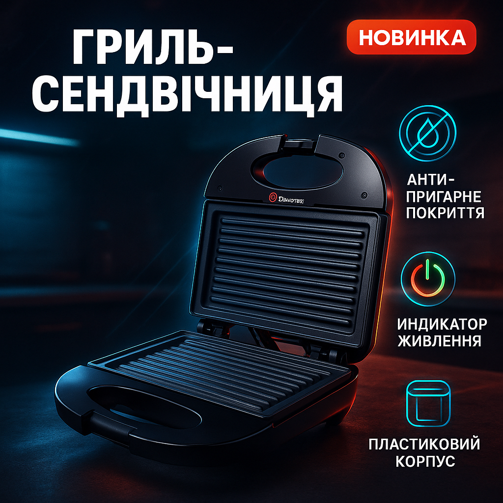 Гриль сендвичница бутербродница DOMOTEC MS-7709, бутербродница бытовая, домашний гриль для шаурмы - Зображення 28