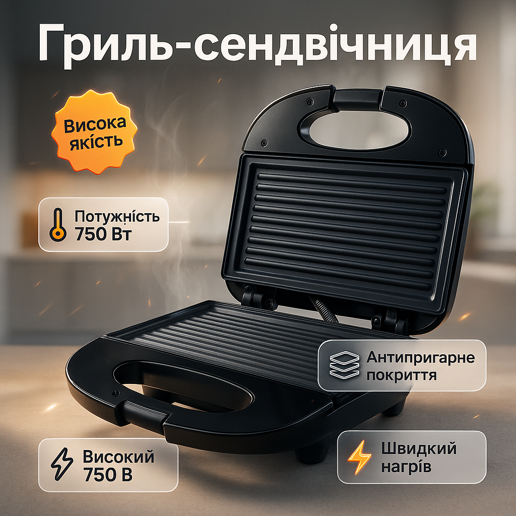 Гриль сендвичница бутербродница DOMOTEC MS-7709, бутербродница бытовая, домашний гриль для шаурмы - Зображення 30