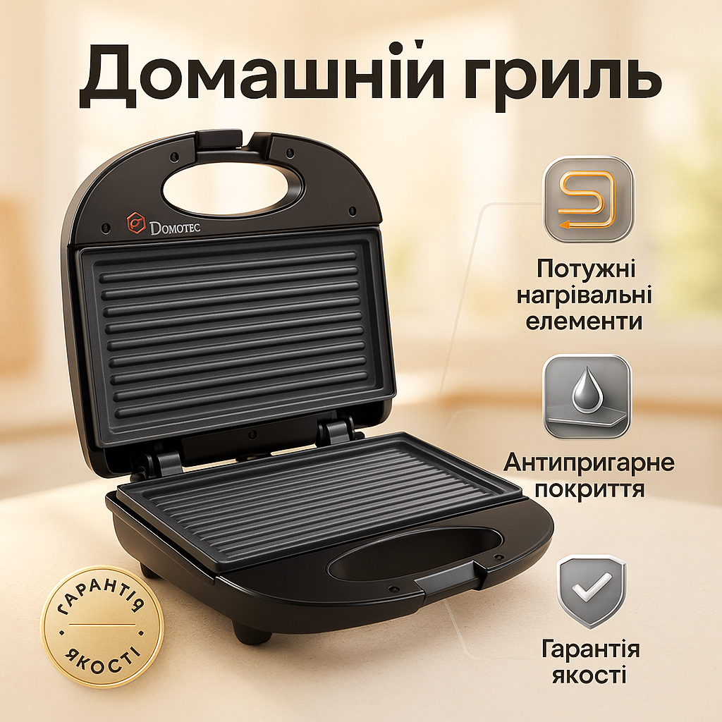 Гриль сендвичница бутербродница DOMOTEC MS-7709, бутербродница бытовая, домашний гриль для шаурмы - Зображення 40