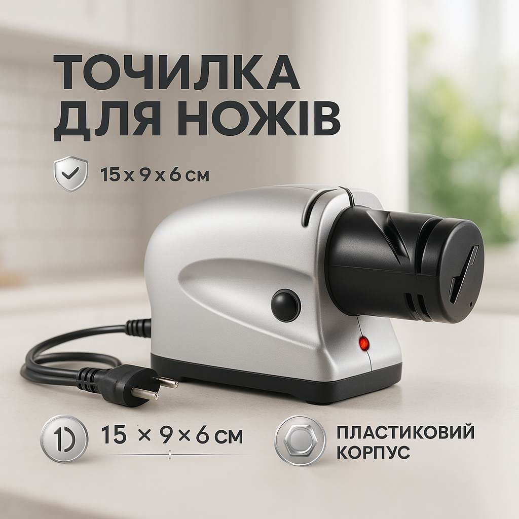 Электрическая точилка для ножей и ножниц ELECTRIC SHARPENER 220В, Электронная точилка для заточки ножей - Зображення 22