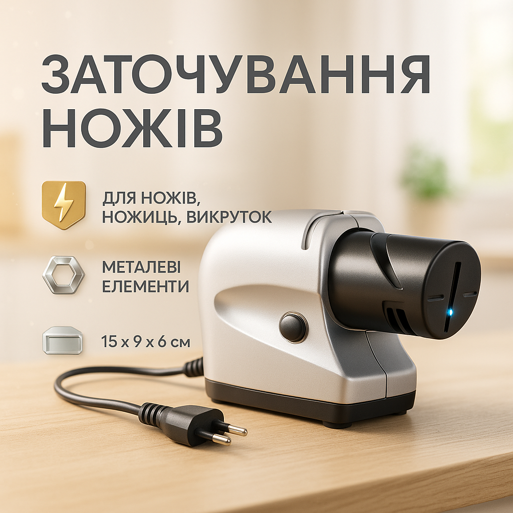 Электрическая точилка для ножей и ножниц ELECTRIC SHARPENER 220В, Электронная точилка для заточки ножей - Зображення 23