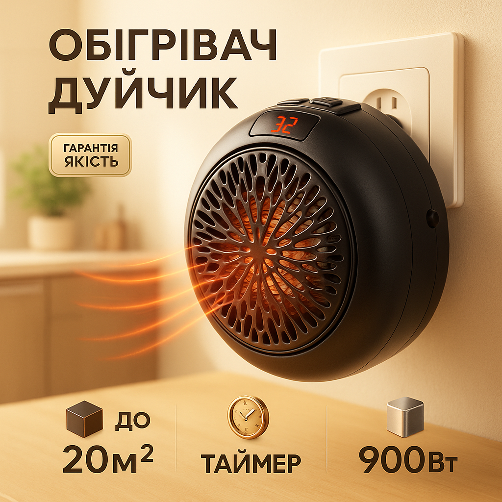 Обогреватель Wonder Heater 900 Вт, тепловентилятор для дома, обогреватель дуйчик, тепловентилятор дуйка - Зображення 31
