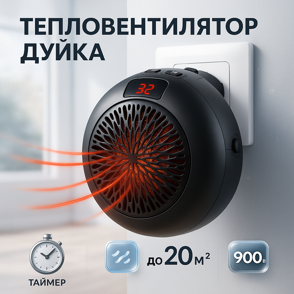 Обогреватель Wonder Heater 900 Вт, тепловентилятор для дома, обогреватель дуйчик, тепловентилятор дуйка - Зображення 32