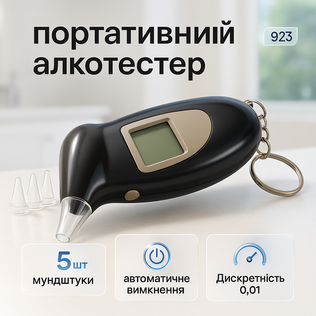 Алкотестер цифровой с мундштуками, Хороший алкотестер, Алкотестер алкоголя персональный, Цифровий драгер - Зображення 23