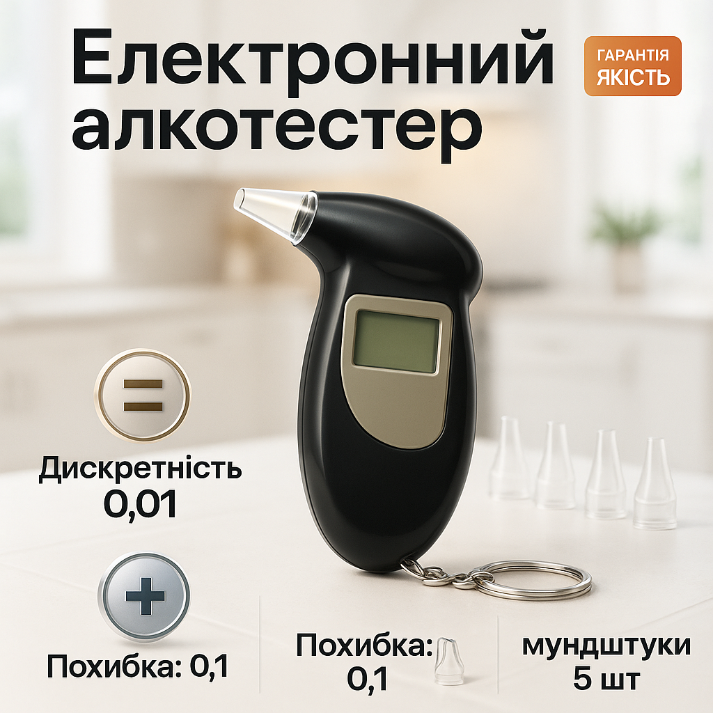 Алкотестер цифровой с мундштуками, Хороший алкотестер, Алкотестер алкоголя персональный, Цифровий драгер - Зображення 24