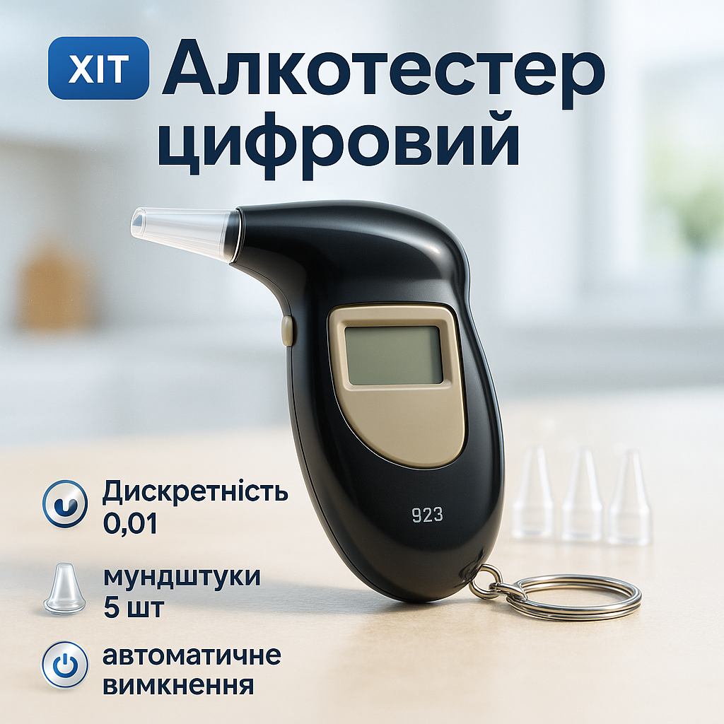Алкотестер цифровой с мундштуками, Хороший алкотестер, Алкотестер алкоголя персональный, Цифровий драгер - Зображення 25