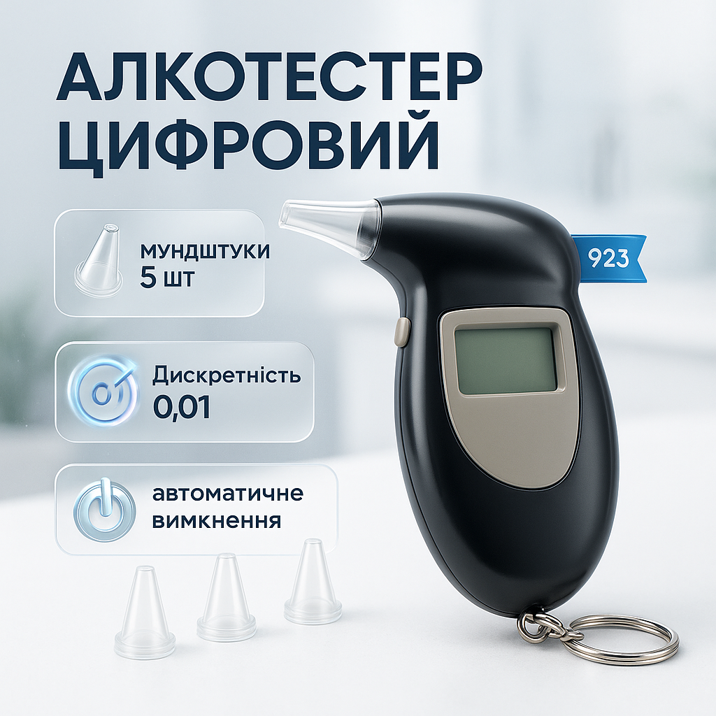 Алкотестер цифровой с мундштуками, Хороший алкотестер, Алкотестер алкоголя персональный, Цифровий драгер - Зображення 26