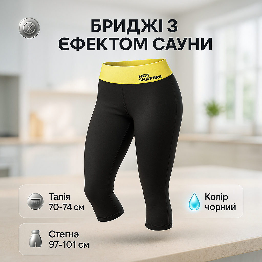 Бриджи для похудения HOT SHAPERS RG-88335, Леггинсы для похудения, Одежда для весогонки, с эффектом сауны - Зображення 9