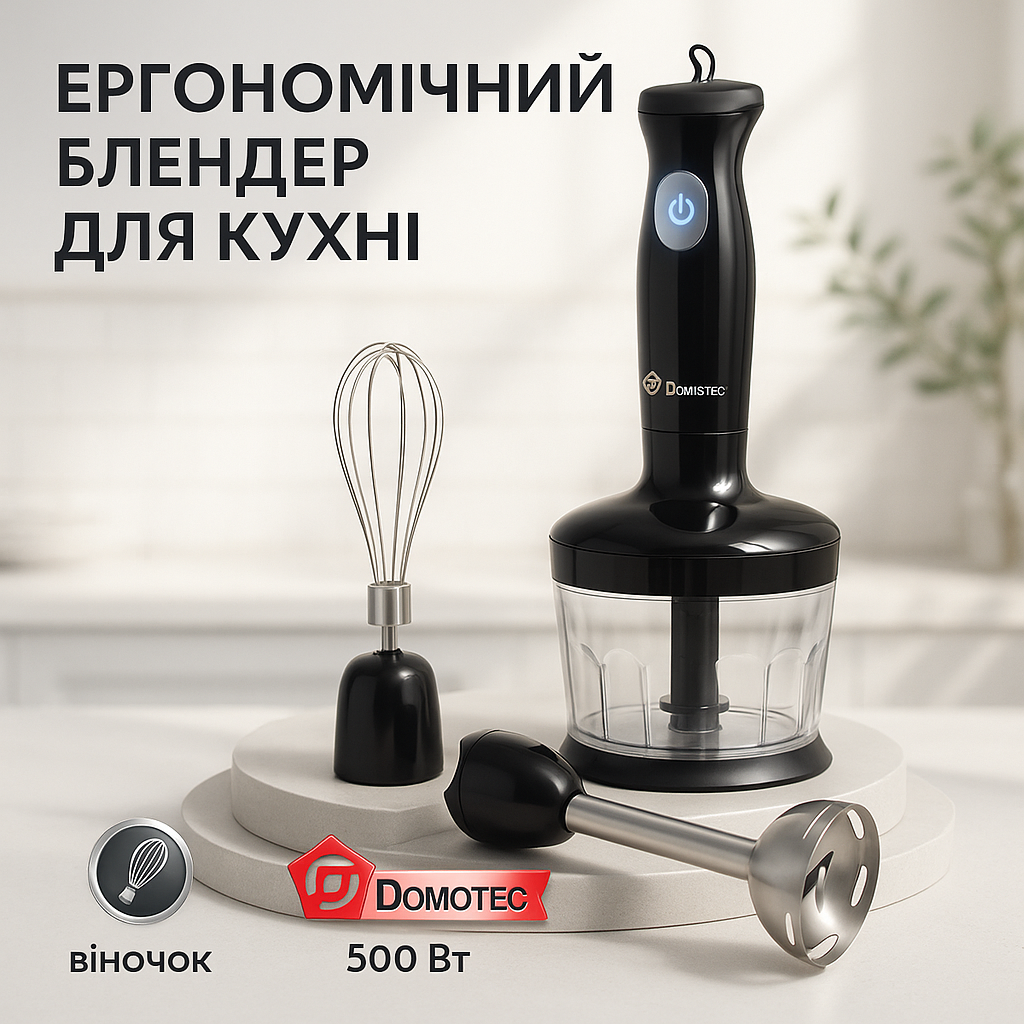 Блендер DOMOTEC MS-5103 3в1 погружной 500Вт ручной погружной блендер, электрический блендер - Зображення 77