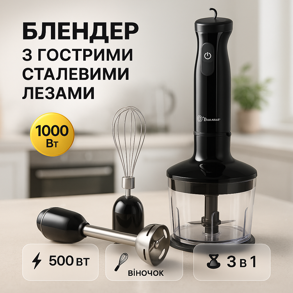 Блендер DOMOTEC MS-5103 3в1 погружной 500Вт ручной погружной блендер, электрический блендер - Зображення 78