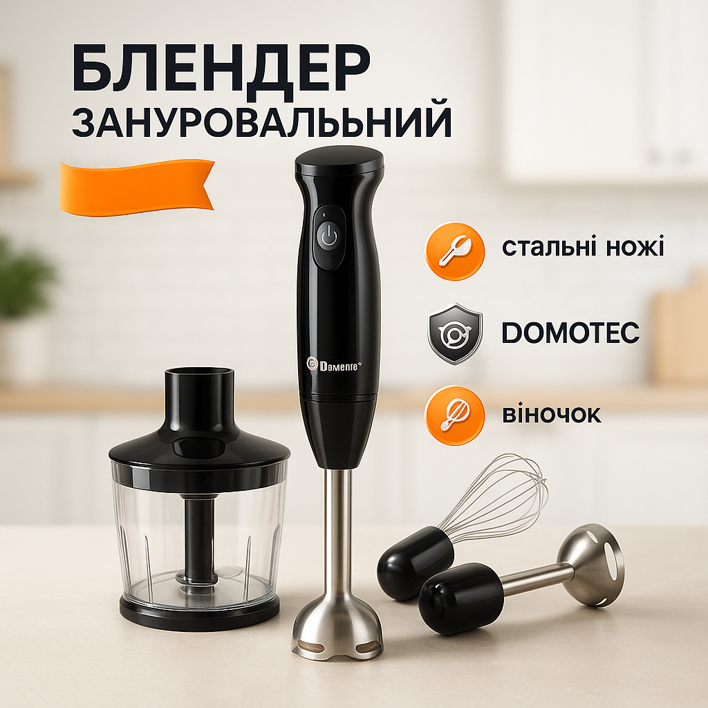 Блендер DOMOTEC MS-5103 3в1 погружной 500Вт ручной погружной блендер, электрический блендер - Зображення 81
