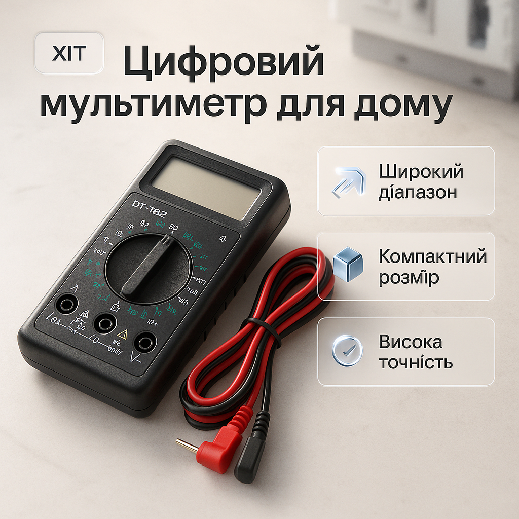 Мультиметр DT-182 (100), мультиметр тестер вольтметр, мультиметр для автомобиля, тестер для электрика - Зображення 17