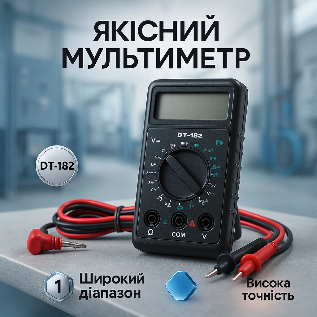 Мультиметр DT-182 (100), мультиметр тестер вольтметр, мультиметр для автомобиля, тестер для электрика - Зображення 21
