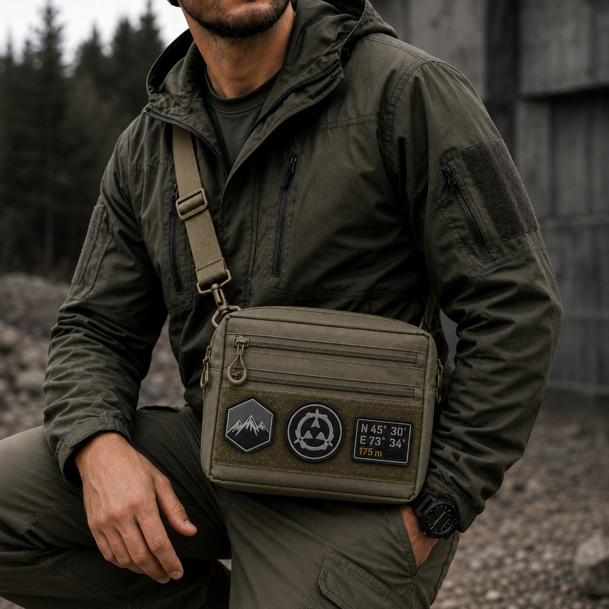 Сумка EDC Cordura 600D для патчів 25×20×5,5 см хакі - Зображення 2