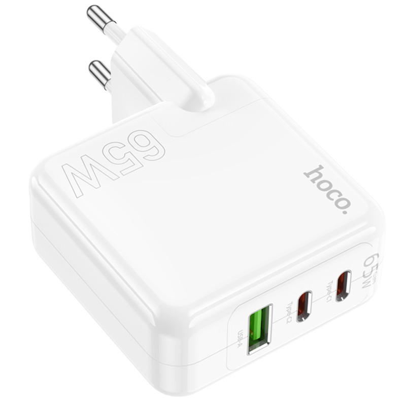 Мережевий зарядний пристрій Hoco C115A Header PD65W+QC3.0 (1USB-A/2C) - Зображення 2