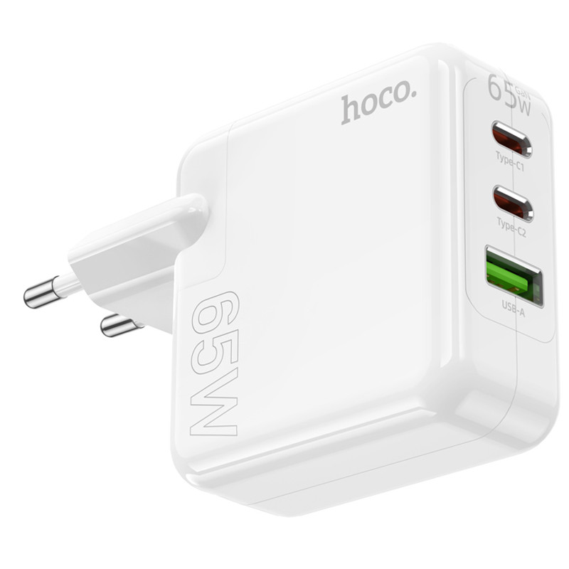 Мережевий зарядний пристрій Hoco C115A Header PD65W+QC3.0 (1USB-A/2C) - Зображення 3