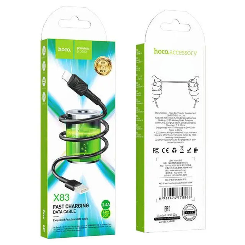 Дата кабель Hoco X83 Victory USB to Lightning (1m) - Зображення 4
