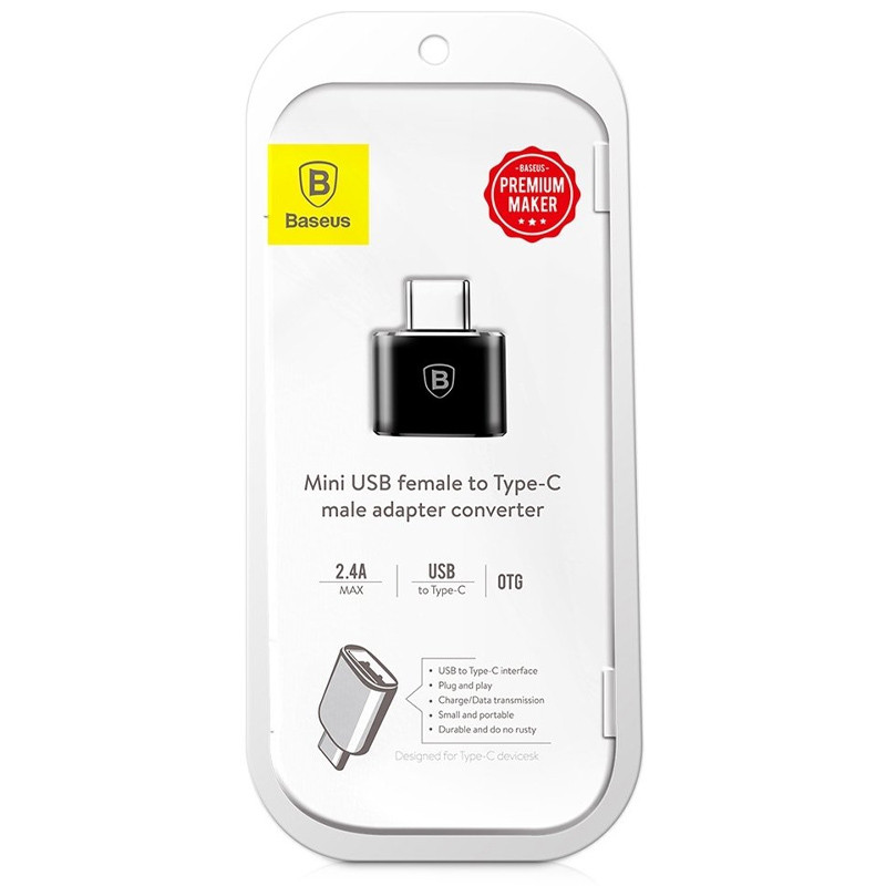 Перехідник Baseus USB Female To Type-C Male Adapter Converter (CATOTG) - Зображення 3