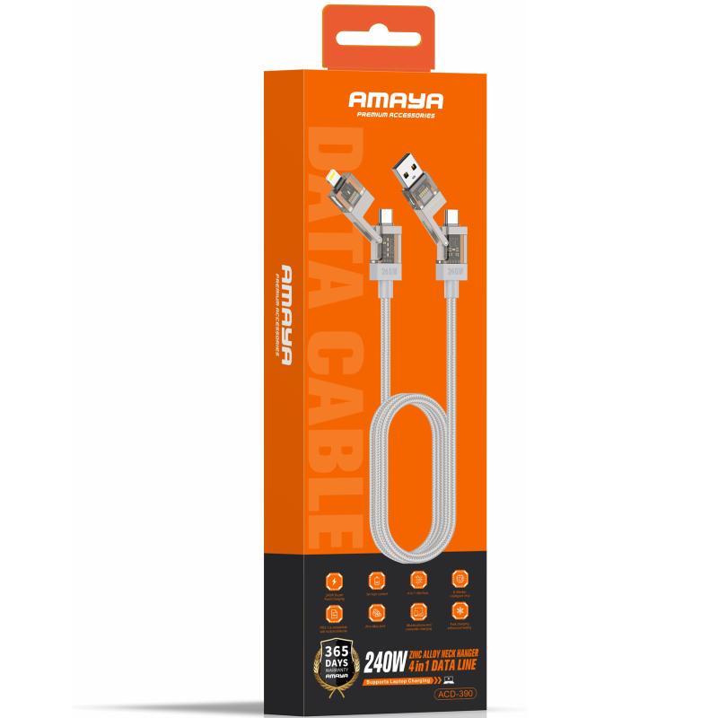 Дата кабель Amaya ACD-390 4in1 Type-C to Lightning/Type-C to USB 240W (1m) - Зображення 2