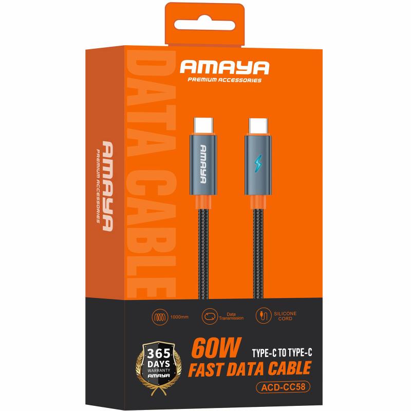 Дата кабель Amaya 58CC Type-C to Type-C 60W (1m) - Зображення 2