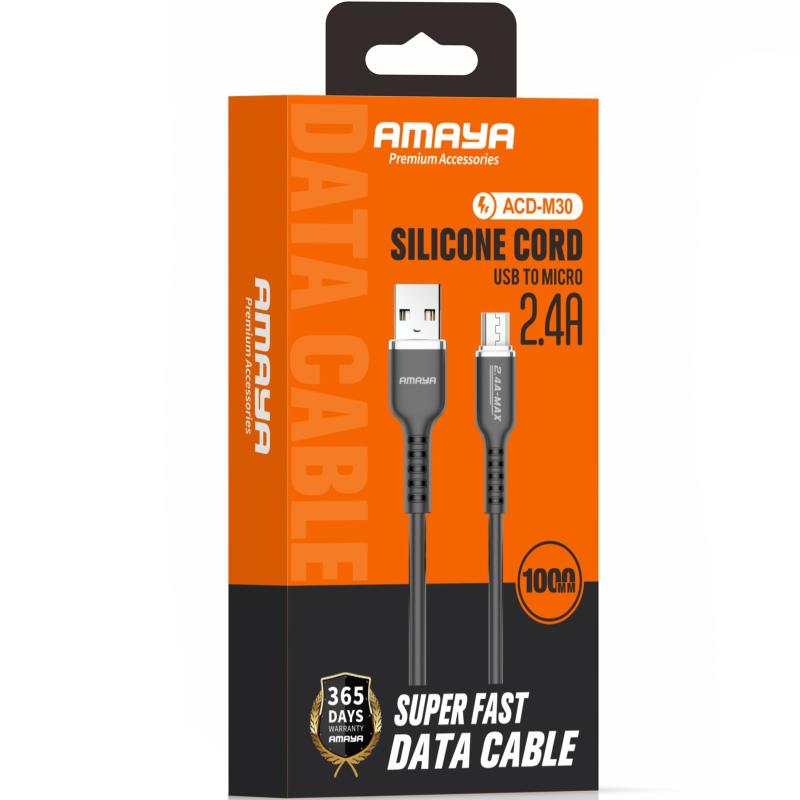 Дата кабель Amaya M30 USB to MicroUSB 2.4A (1m) - Зображення 2