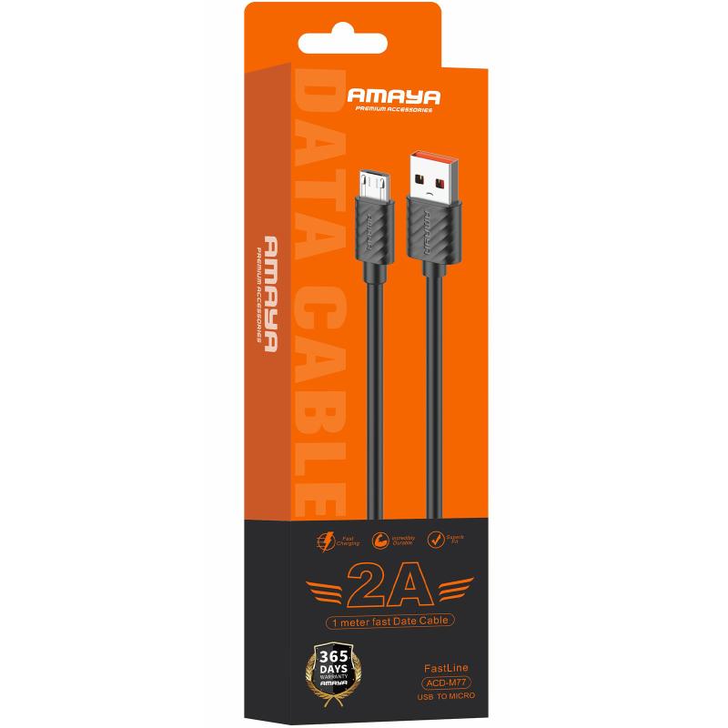 Дата кабель Amaya M77 USB to MicroUSB 2A (1m) - Зображення 2