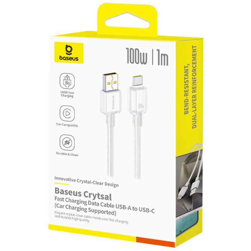 Дата кабель Baseus Crystal USB to Type-C 100W (1m) (E04279) - Зображення 2
