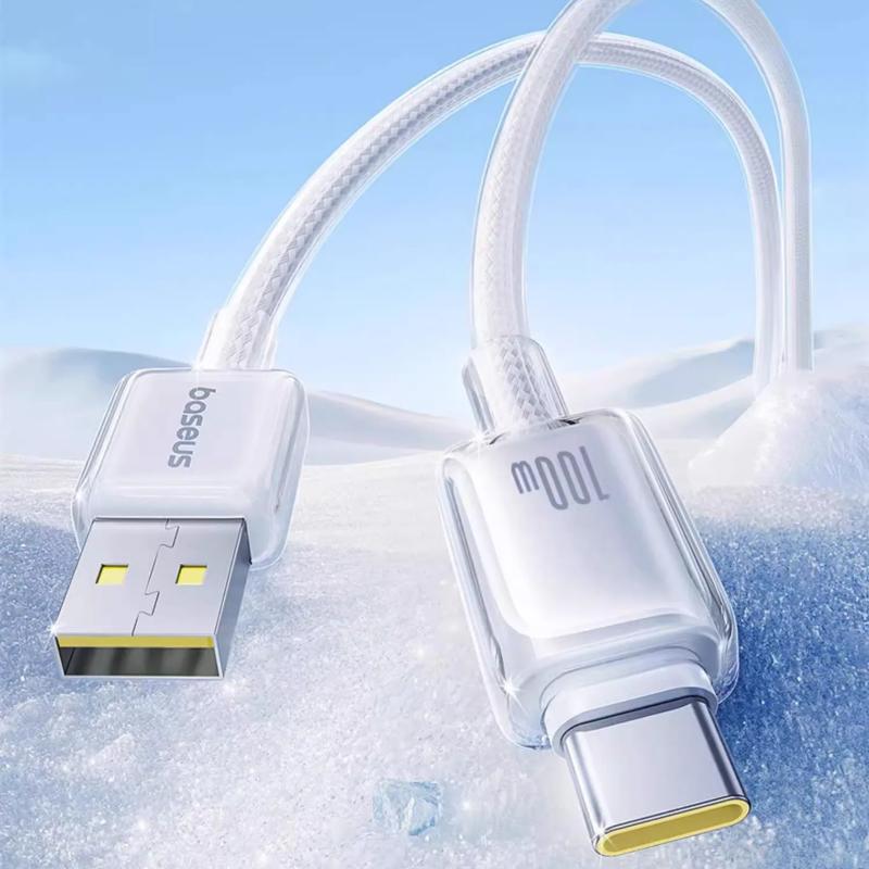 Дата кабель Baseus Crystal USB to Type-C 100W (2m) (E04279) - Зображення 2