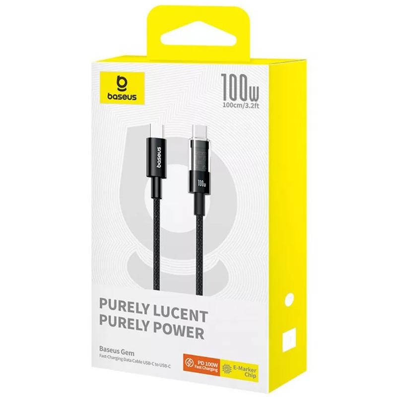 Дата кабель Baseus Gem Fast Charging Type-C to Type-C 100W (1m) (P10373000111) - Зображення 6