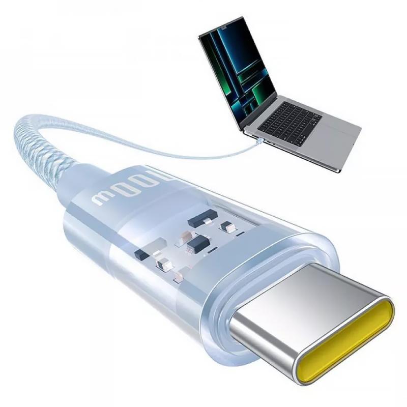 Дата кабель Baseus Gem Fast Charging Type-C to Type-C 100W (2m) (P10373000111-01) - Зображення 4