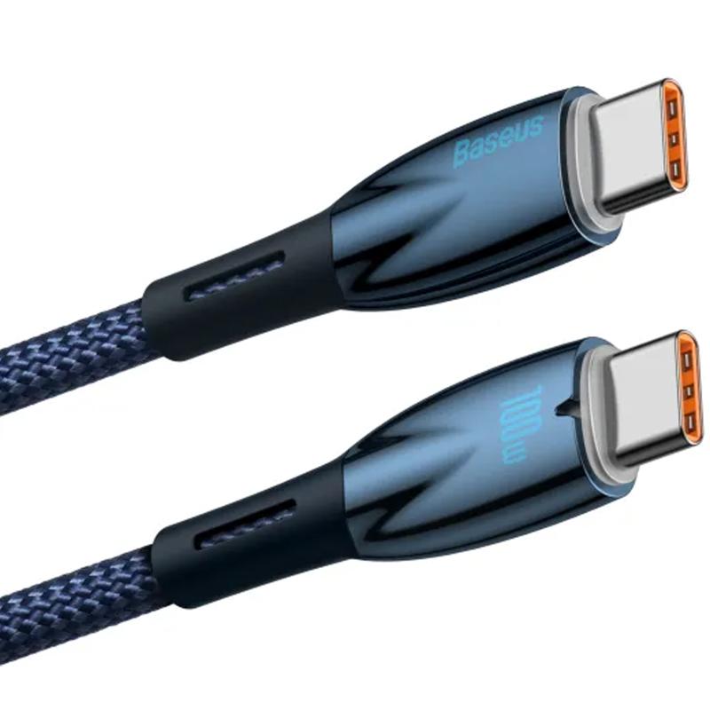 Дата кабель Baseus Glimmer Series Fast Charging Type-C to Type-C 100W 1m (CADH00070) - Зображення 2