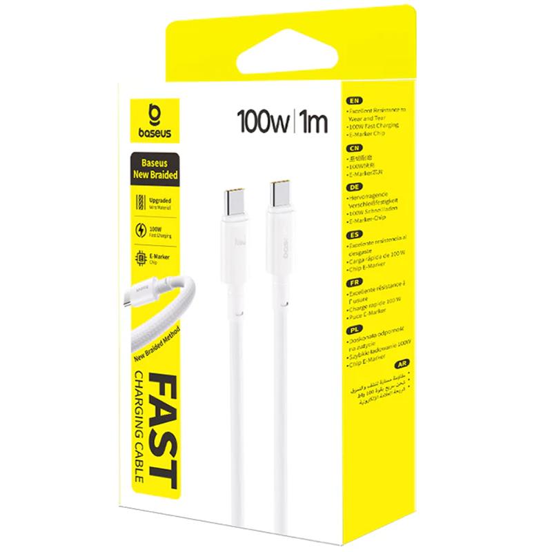 Дата кабель Baseus New Braided Type-C to Type-C 100W (1m) (E0426) - Зображення 2