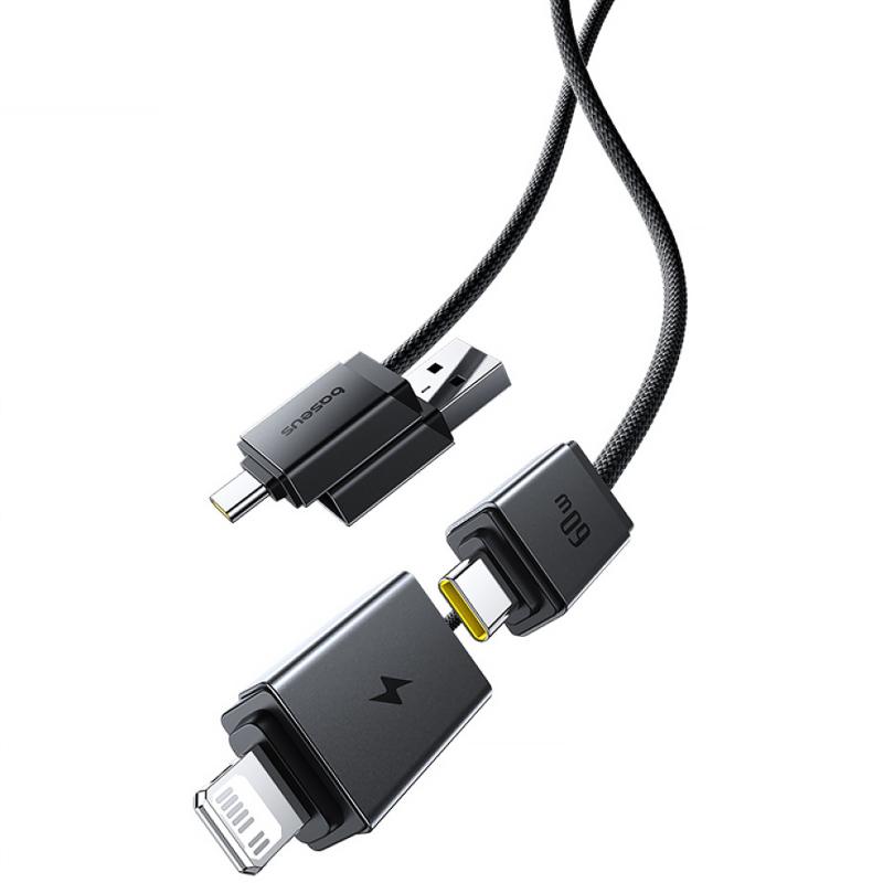 Дата кабель Baseus Versatile Two-for-Two USB/Type-C to Type-C/Lightning 60W (0.6m) (P10383000) - Зображення 3